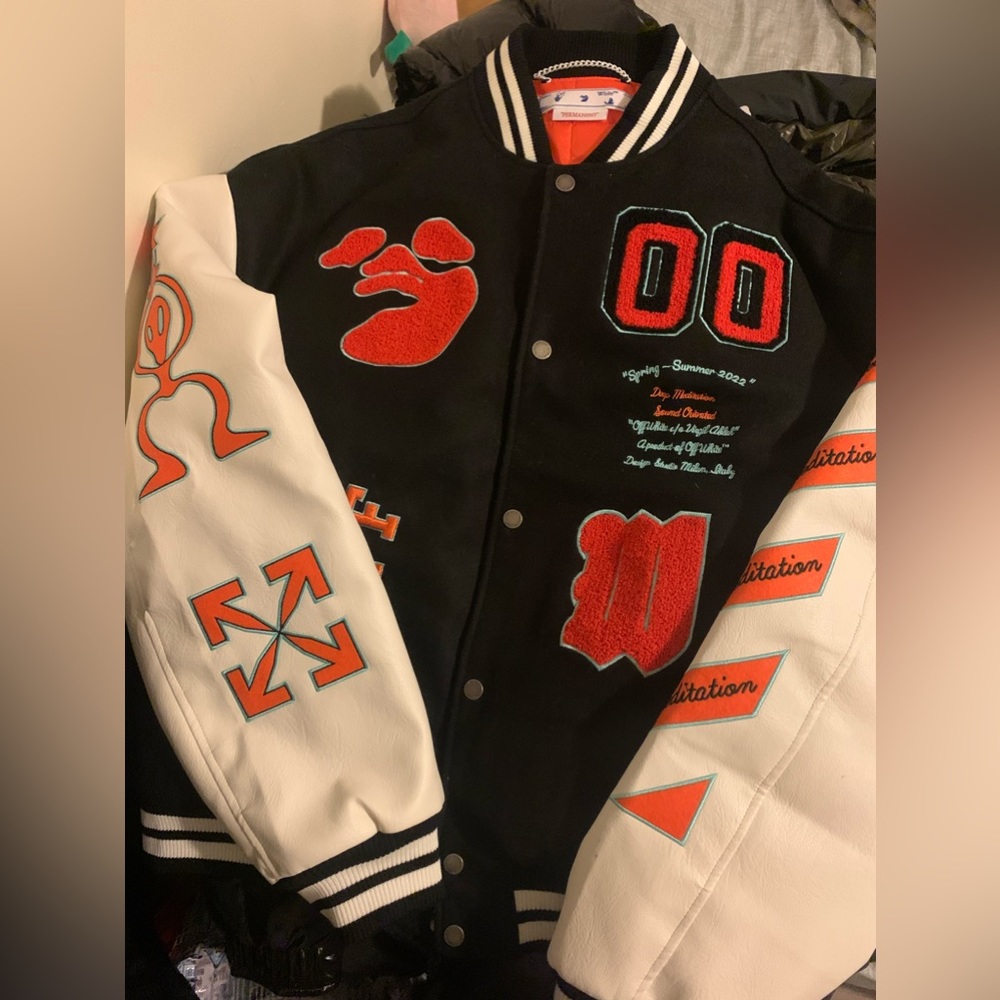 Off white varsity jacket